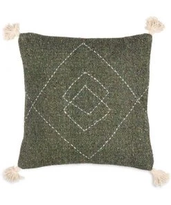 Nkuku Soft Furnishings Lamandi Recycled Cushion Cover - Moss