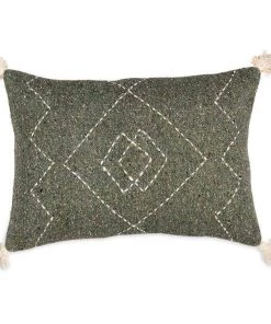 Nkuku Soft Furnishings Lamandi Recycled Cushion Cover - Moss