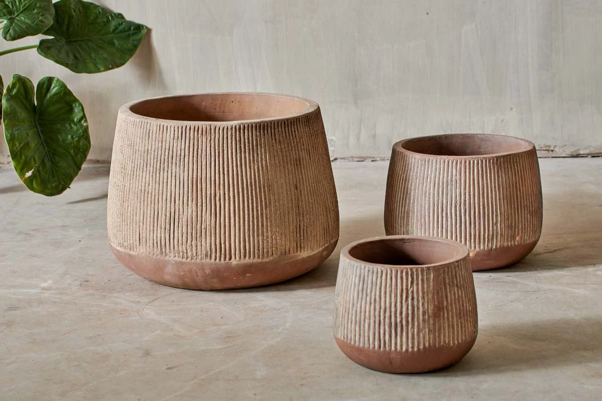 Nkuku Planters & Vases Large Wampu Wide Planter - Distressed Terracotta 7 Nkuku Planters & Vases Large Wampu Wide Planter - Distressed Terracotta