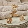 Nkuku Leaf Brass Napkin Rings Table Accessories