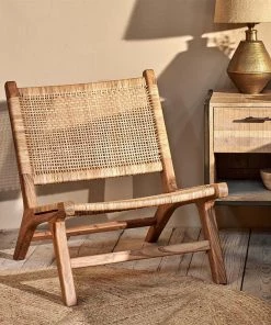 Nkuku Madrisana Acacia & Rattan Woven Chair