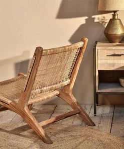 Nkuku Madrisana Acacia & Rattan Woven Chair