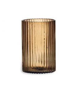 Nkuku Malana Recycled Glass Candle Holder - Smoke Brown New Arrivals