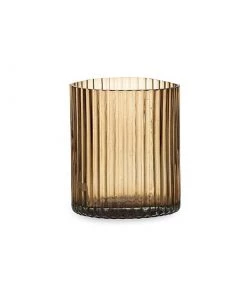 Nkuku Malana Recycled Glass Candle Holder - Smoke Brown New Arrivals