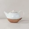 Nkuku Mali Ribbed Teapot - White Tableware