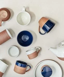 Nkuku Serveware Mali Ribbed Tray - White