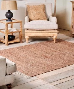 Nkuku Manado Jute & Cotton Rug - Rust