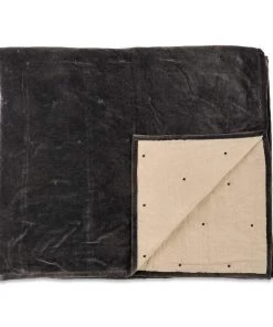 Nkuku Mandawa Velvet Bedspread - Charcoal Home Accessories 7 Nkuku Mandawa Velvet Bedspread - Charcoal Home Accessories