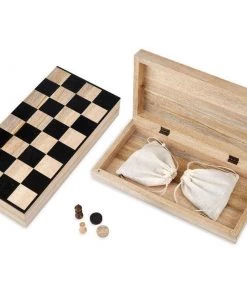 Nkuku Eco-Friendly Gifts Mango Wood Chess & Draughts