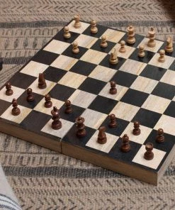 Nkuku Eco-Friendly Gifts Mango Wood Chess & Draughts