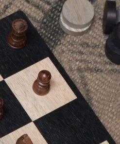 Nkuku Eco-Friendly Gifts Mango Wood Chess & Draughts