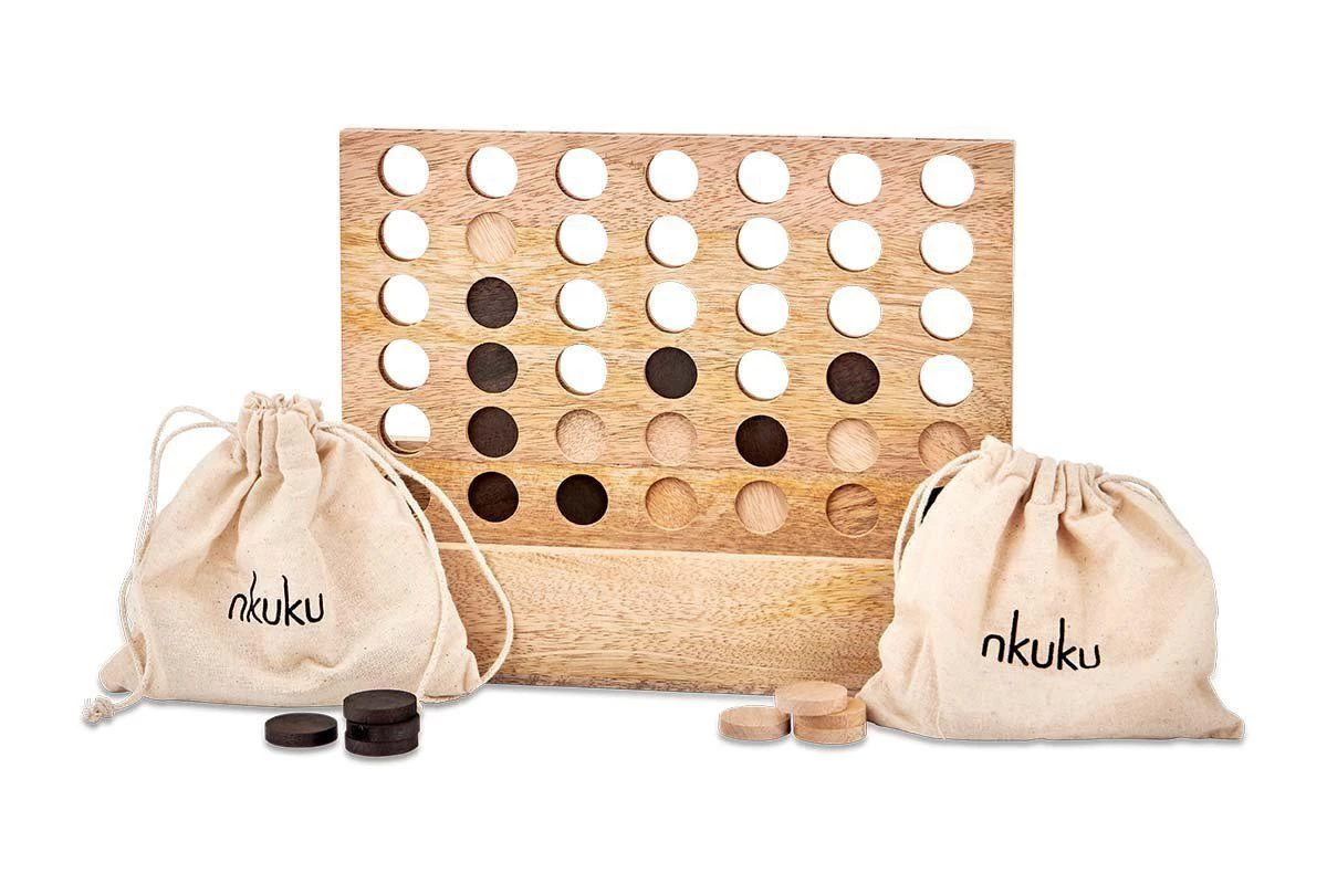 Nkuku Eco-Friendly Gifts Mango Wood Row Of Four 4 Nkuku Eco-Friendly Gifts Mango Wood Row Of Four
