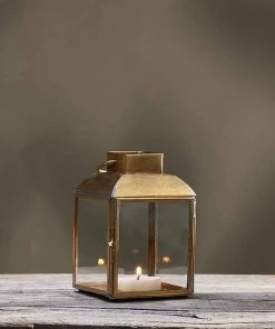Nkuku Maro Brass Lantern - Small Home Accessories