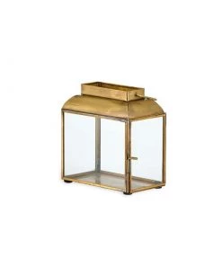 Nkuku Maro Brass Lantern - Wide Home Accessories
