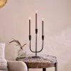 Nkuku Mbata Brass Candelabra - Antique Black