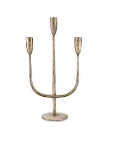 Nkuku Home Accessories Mbata Brass Candelabra - Antique Brass