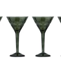 Nkuku Tableware Mila Cocktail Glass - Dark Emerald (Set Of 4)