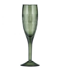 Nkuku Mila Tall Champagne Glass - Dark Emerald (Set Of 4) Tableware