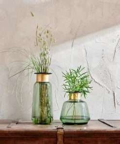 Nkuku Miza Glass Vase - Green