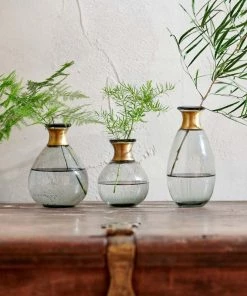 Nkuku Miza Mini Glass Vase - Smoke