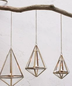 Nkuku Home Accessories Mokomo Hanging Lantern - Brass