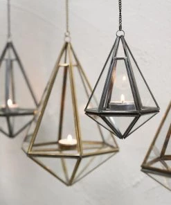 Nkuku Home Accessories Mokomo Hanging Lantern - Brass