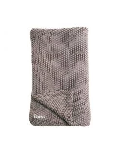 Nkuku Moss Stitch Cotton Throw - Pewter
