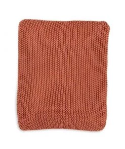 Nkuku Moss Stitch Cotton Throw - Rust Home Accessories