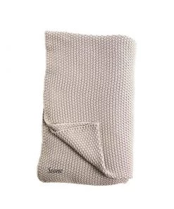 Nkuku Moss Stitch Cotton Throw - Stone Home Accessories
