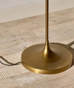 Nkuku New Arrivals Mulia Glass Floor Lamp - Antique Brass
