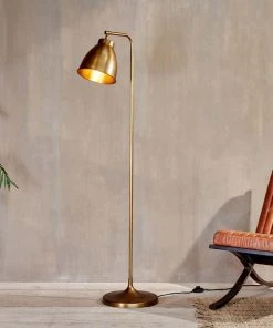 Nkuku Living Room Muturi Floor Lamp - Antique Brass