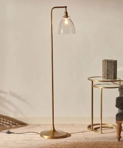 Nkuku Muturi Glass Floor Lamp - Antique Brass New Arrivals