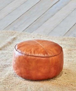 Nkuku Nadu Leather Pouf