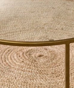 Nkuku Nakuru Iron & Glass Coffee Table - Brass Living Room