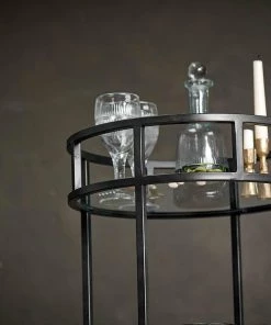 Nkuku Living Room Nakuru Iron & Glass Drinks Table