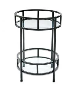 Nkuku Living Room Nakuru Iron & Glass Drinks Table