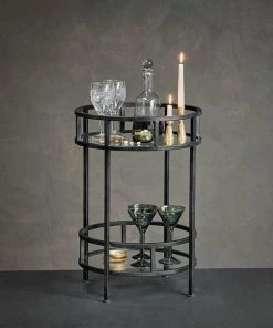 Nkuku Living Room Nakuru Iron & Glass Drinks Table