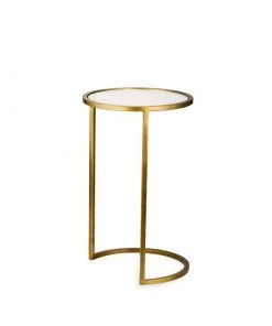 Nkuku Nakuru Iron & Glass Side Table Set - Brass