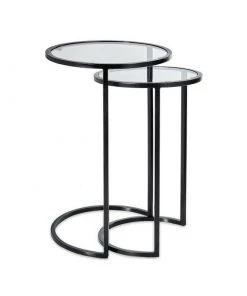 Nkuku Nakuru Iron & Glass Side Table Set (Set Of 2) Living Room 7 Nkuku Nakuru Iron & Glass Side Table Set (Set Of 2) Living Room