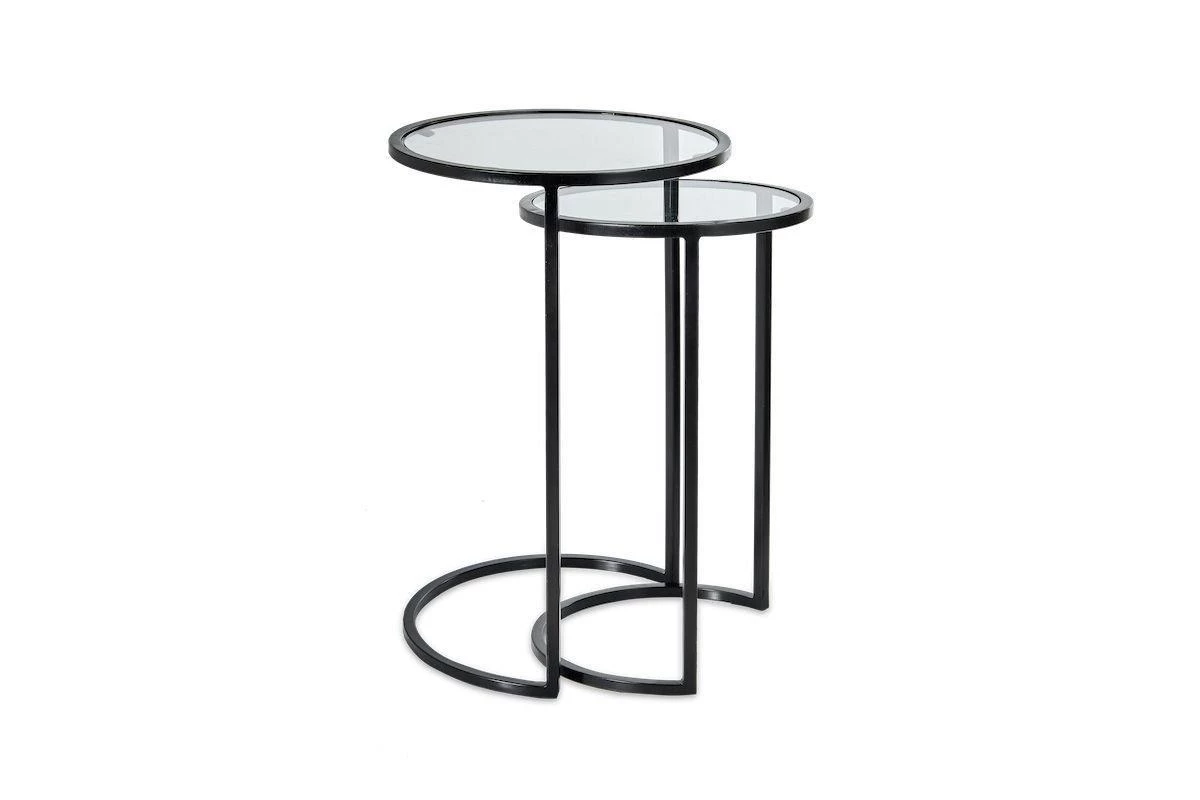 Nkuku Nakuru Iron & Glass Side Table Set (Set Of 2) Living Room 5 Nkuku Nakuru Iron & Glass Side Table Set (Set Of 2) Living Room