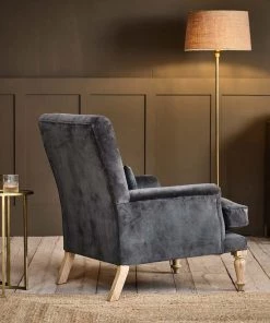 Nkuku Nalla Velvet Armchair - Moss Living Room