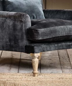 Nkuku Nalla Velvet Armchair - Moss Living Room