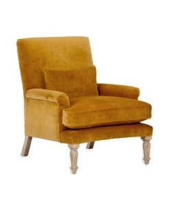 Nkuku Nalla Velvet Armchair - Ochre