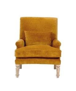 Nkuku Nalla Velvet Armchair - Ochre