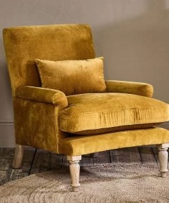 Nkuku Nalla Velvet Armchair - Ochre