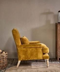 Nkuku Nalla Velvet Armchair - Ochre