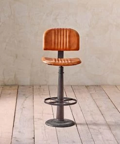 Nkuku Narwana Leather Bar Chair