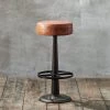 Nkuku Kitchen & Dining Room Narwana Leather Round Stool