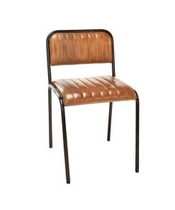Nkuku Narwana Ribbed Leather Dining Chair