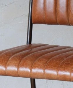 Nkuku Narwana Ribbed Leather Dining Chair